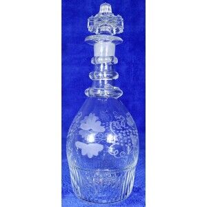 Antique (19th Cent.) Soda Glass Decanter ~Fancy Pinnacle Stopper, Bohemia c.1860